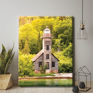 Grand Island East Channel Light Acrylic or Wall Canvas | Michigan Lighthouse Photography | Lake Superior Lighthouse Photo | Pictured Rocks