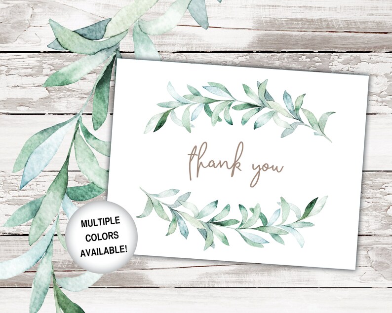 Eucalyptus Thank You Cards Printable Thank You Cards With Etsy
