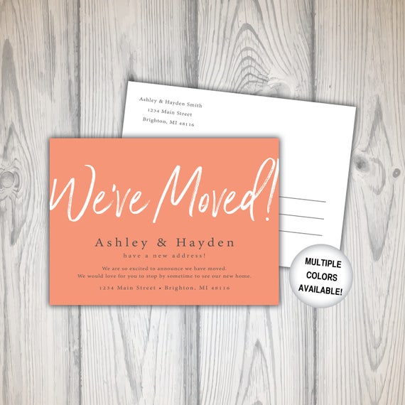 50 Moving Announcement Postcards - Blessed With New Nest Change Of Address Cards
