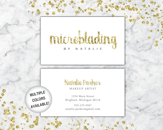 Microblading Business Cards Makeup Artist Business Cards Etsy