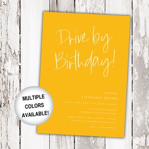 Drive by Birthday Invitation | Printable Drive By Birthday Surprise Invitation | Printable Sweet Quarantine Birthday Invite | Honk and Wave