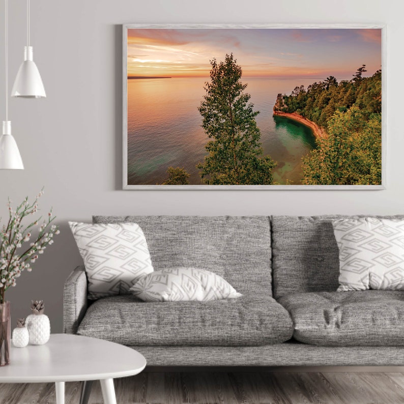 Miners Castle Landscape Photo Pictured Rocks Sunset Michigan Photography Miners Castle Sunset Pictured Rocks Coast Upper Peninsula