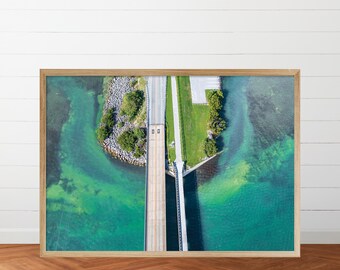 Little Duck Key Aerial View Photo, Seven Mile Bridge Florida Keys, 7 Mile Bridge Little Duck Key, Florida Keys Photography, Ocean View