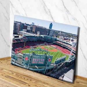 Red Sox Canvas Wall Art Aerial View | Boston Red Sox Stadium Canvas | Downtown Boston | Boston Red Sox Print | Boston Red Sox Sign Field