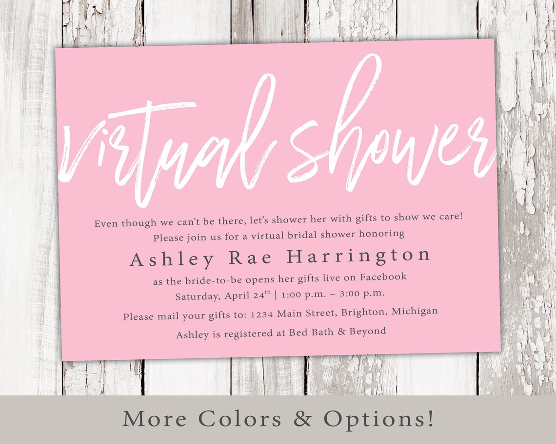 Virtual Bridal Shower Invitation Printable Bridal Shower Etsy