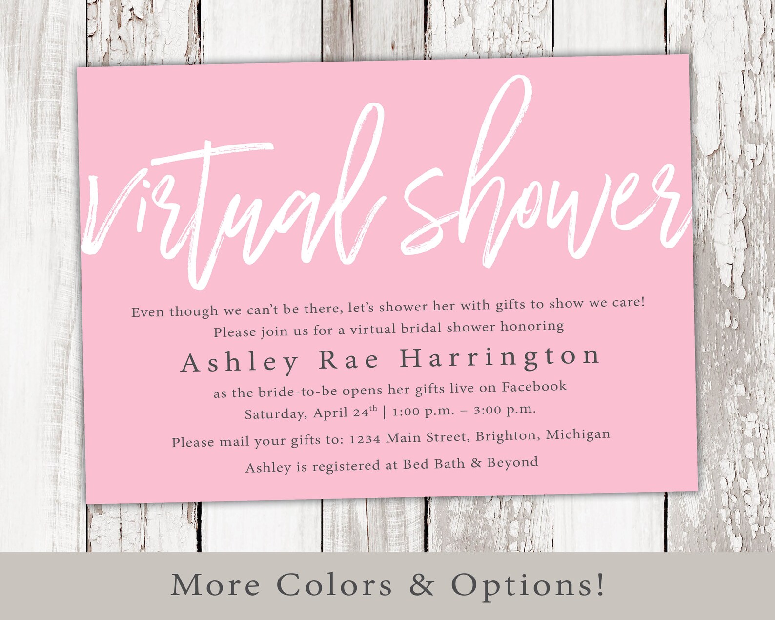Virtual Bridal Shower Invitation Printable Bridal Shower Etsy