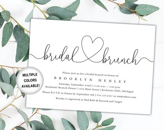 Druckbare Braut Brunch Einladung | Brunch-Brautparty-Einladung | Hochzeitsparty Einladung Lila | Brautparty Vorlage | Digital