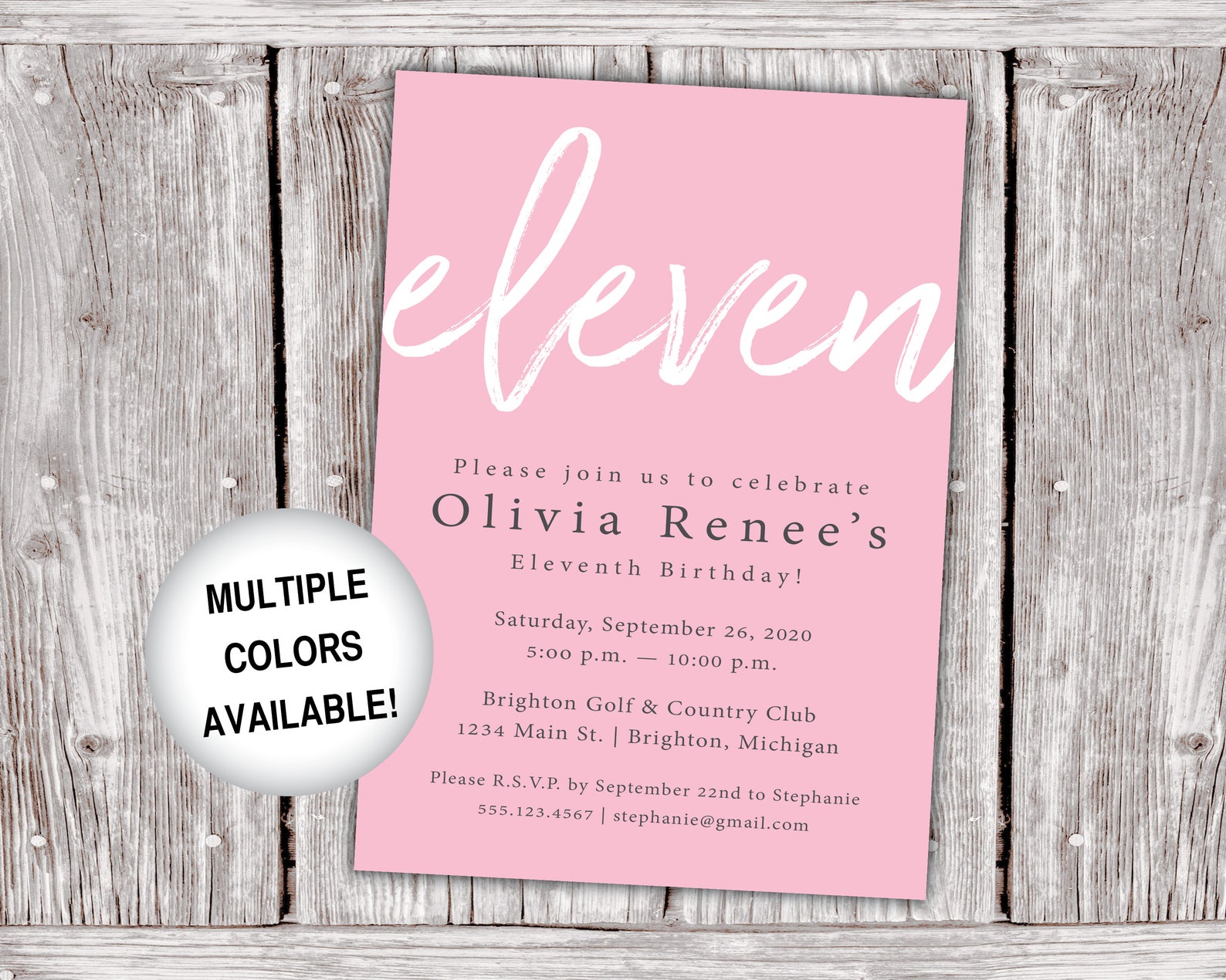 11th Birthday Invitations Printable Eleventh Birthday Party - Etsy