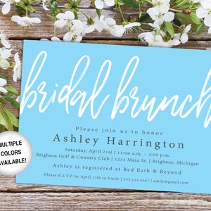 Bridal Brunch Invitation Black and White Printable Bridal Brunch Invitation Brunch Bridal Shower Invitation Invitation Template Invite image 10