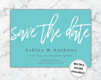 Save the Dates Teal | Save the Date Without photo | Printable Save the Date | 5x7 Save the Date | Digital Download | Save the Date Template