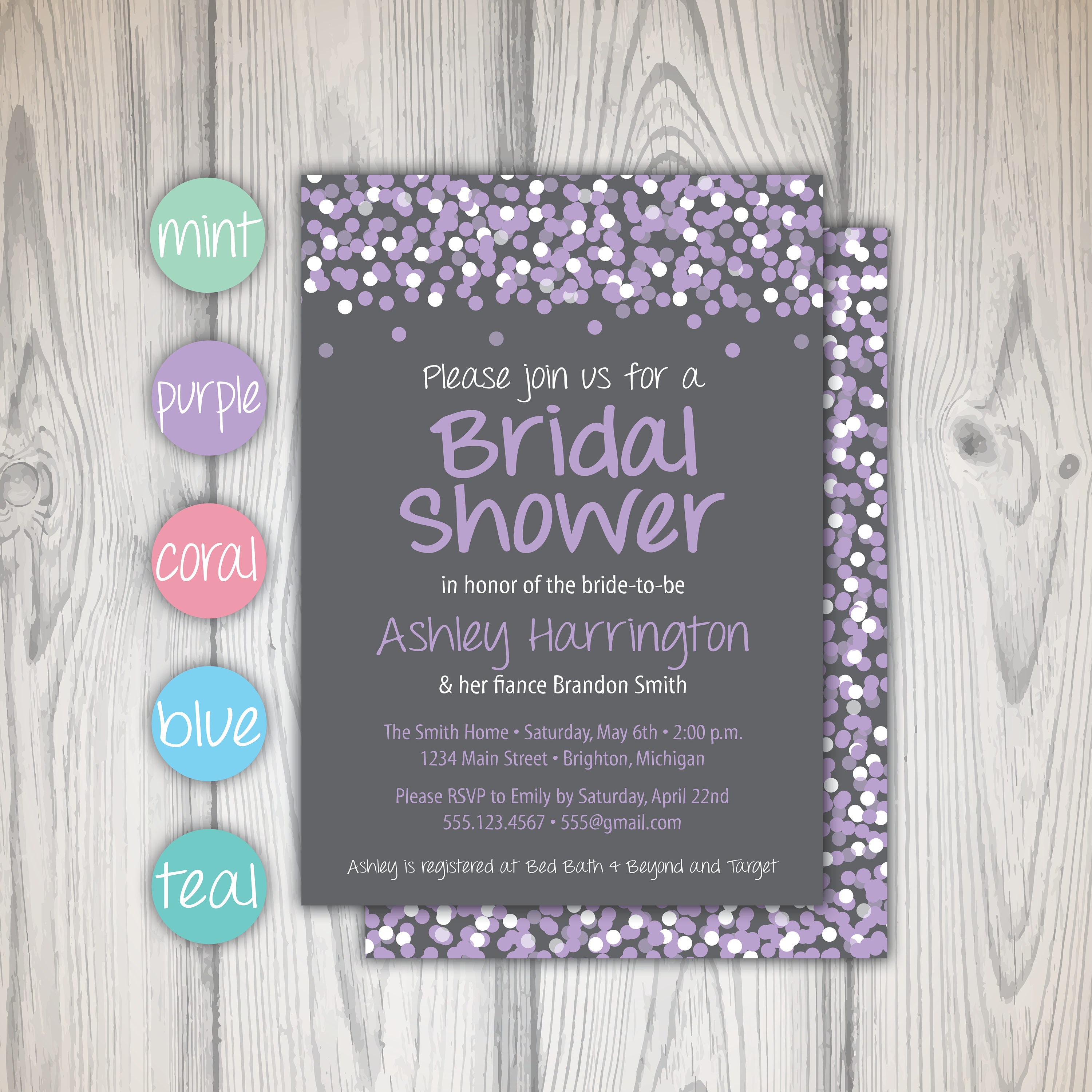 Bridal Shower Invitation and Thank You Cards Bridal Shower Etsy