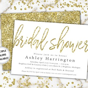 Navy and Gold Bridal Shower Invitation Bridal Shower Invitation Template Gold Bridal Shower Invitations Navy and Gold Bridal Shower image 10