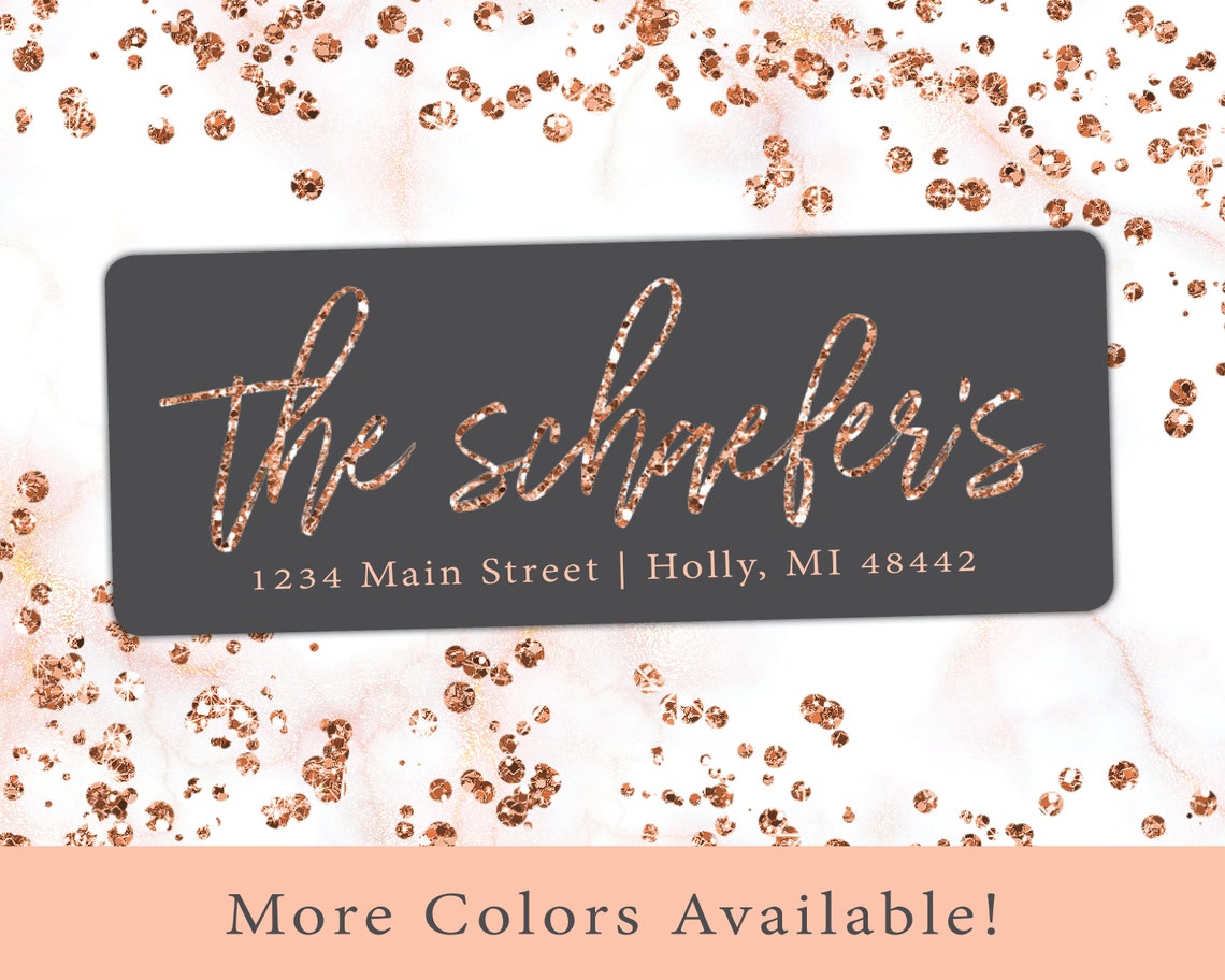 Rose Gold Return Address Labels Simple Return Address Labels Etsy