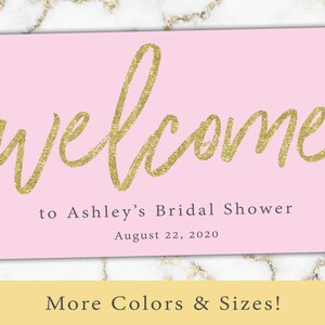 Black and Gold Welcome Sign for Shower Welcome Sign Template Gold Glitter Gold Welcome Sign Mounted Poster Welcome Poster image 8