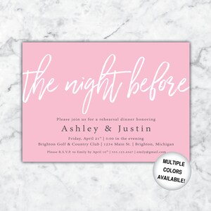 Rehearsal Dinner Invitations The Night Before Invitations Printable Wedding Invitations Package Wedding Rehearsal Invitations Template image 7