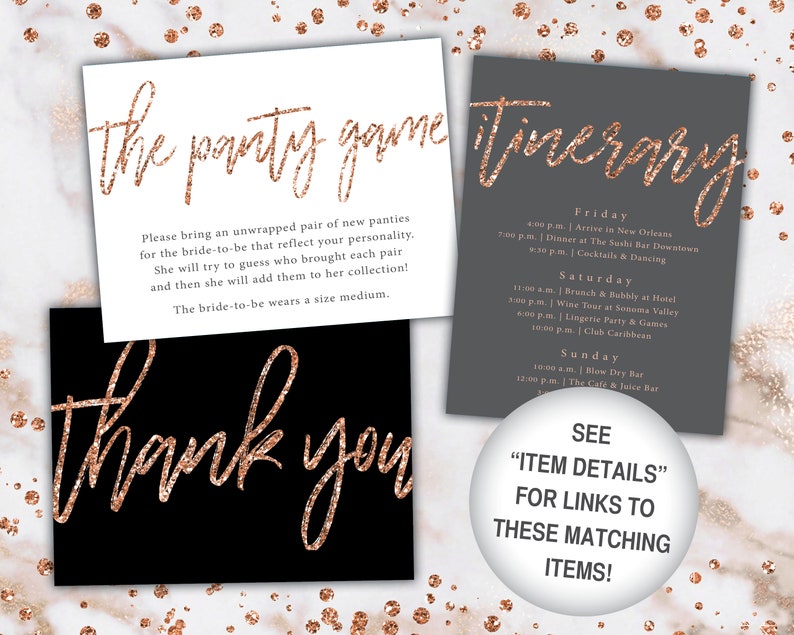 Rose Gold Glitter Bachelorette Party Invitation Bachelorette Invitation Template Rose Gold Bachelorette Party Invitation Printable zdjęcie 4