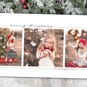 Tarjeta de Navidad Simple con Fotos / Tarjeta de Navidad con 3 Fotos / Postal de Tarjeta de Navidad Imprimible 5x7 / Foto de Tarjeta de Navidad Simple