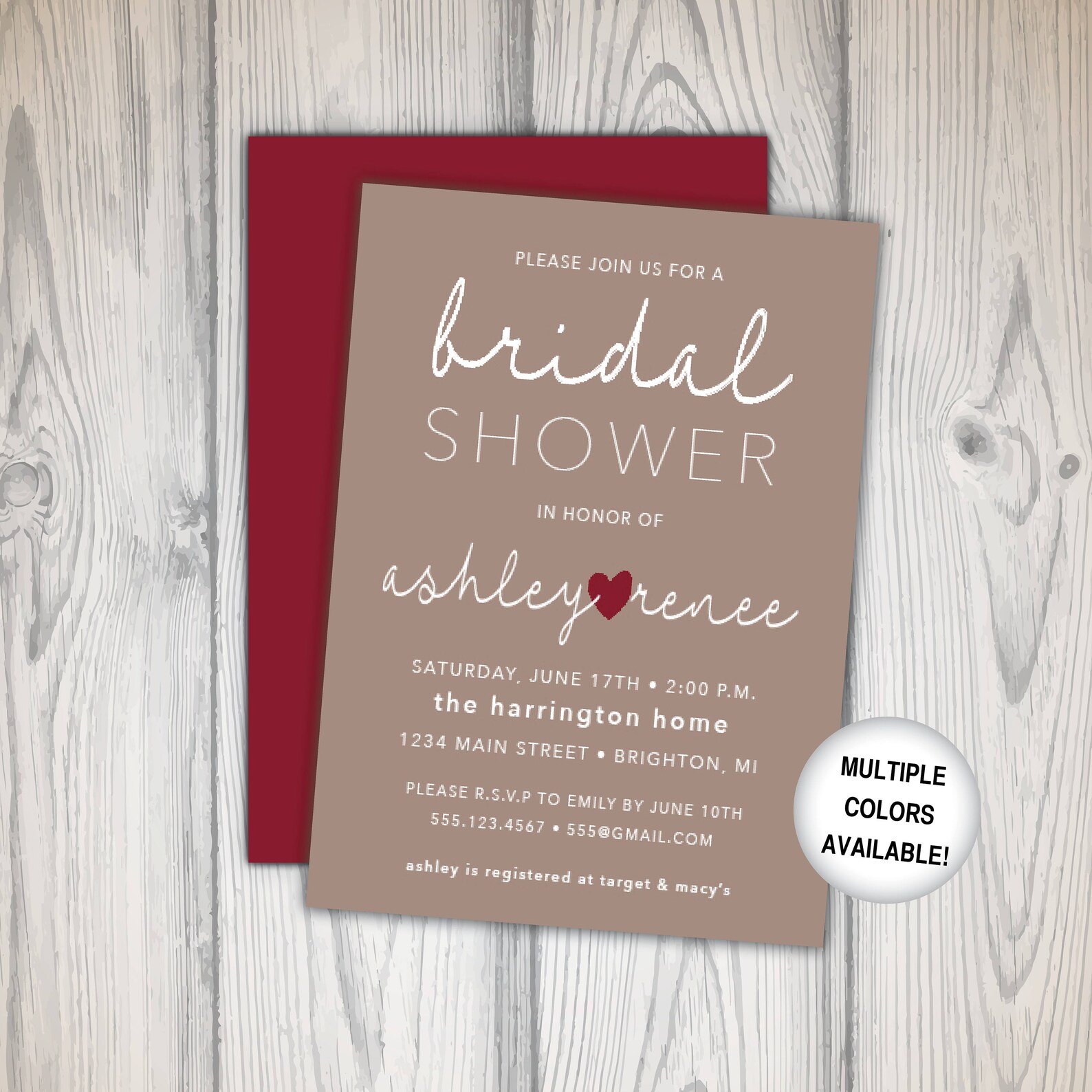 Rustic Bridal Shower Invitation Bridal Shower Invitation Etsy