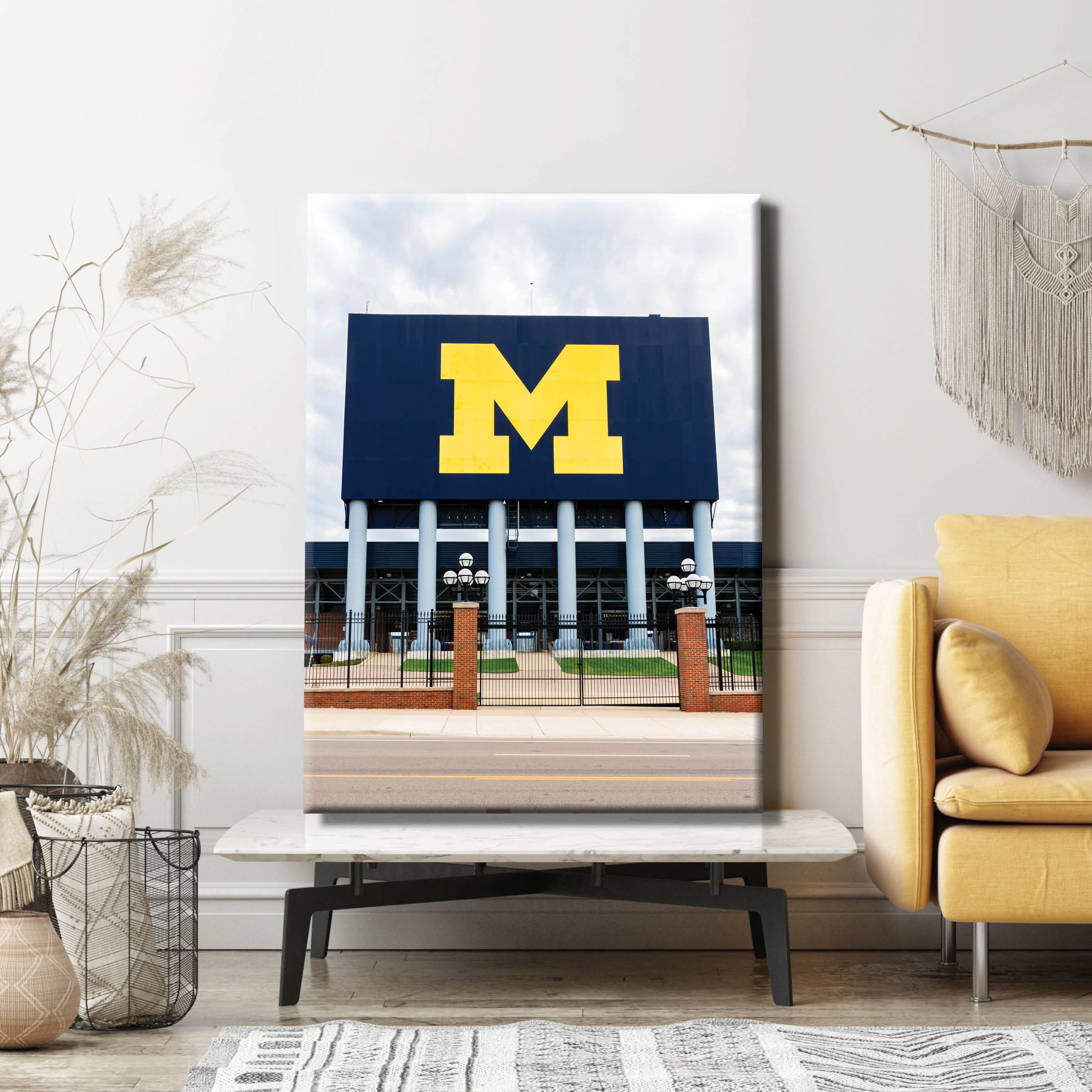University of Michigan Canvas Wall Art U of M Sign Wall Etsy