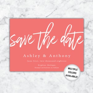 Save the Date Black and White Printable Black and White Save the Dates Save the Date Template Digital Download Simple Save the Date image 8