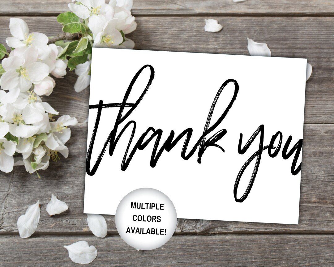 Printable Thank You Cards Black and White Thank You Cards Bridal Shower Thank You Cards Thank ...