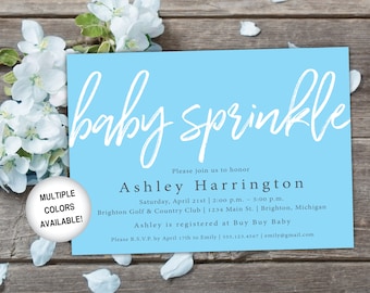 Baby Sprinkle Uitnodiging Jongen | Boy Baby Sprinkle Uitnodiging Blauw | 5x7 afdrukbare uitnodigingen | Baby Sprinkle Uitnodigen Sjabloon | Lichtblauw