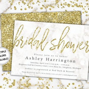 Navy and Gold Bridal Shower Invitation Bridal Shower Invitation Template Gold Bridal Shower Invitations Navy and Gold Bridal Shower image 5