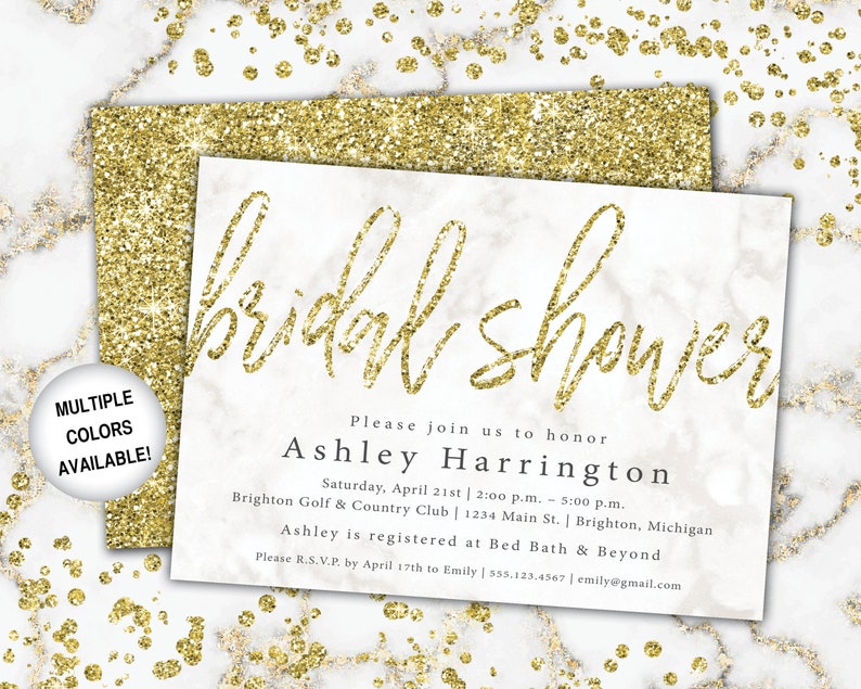 Navy and Gold Bridal Shower Invitation Bridal Shower Invitation Template Gold Bridal Shower Invitations Navy and Gold Bridal Shower image 5