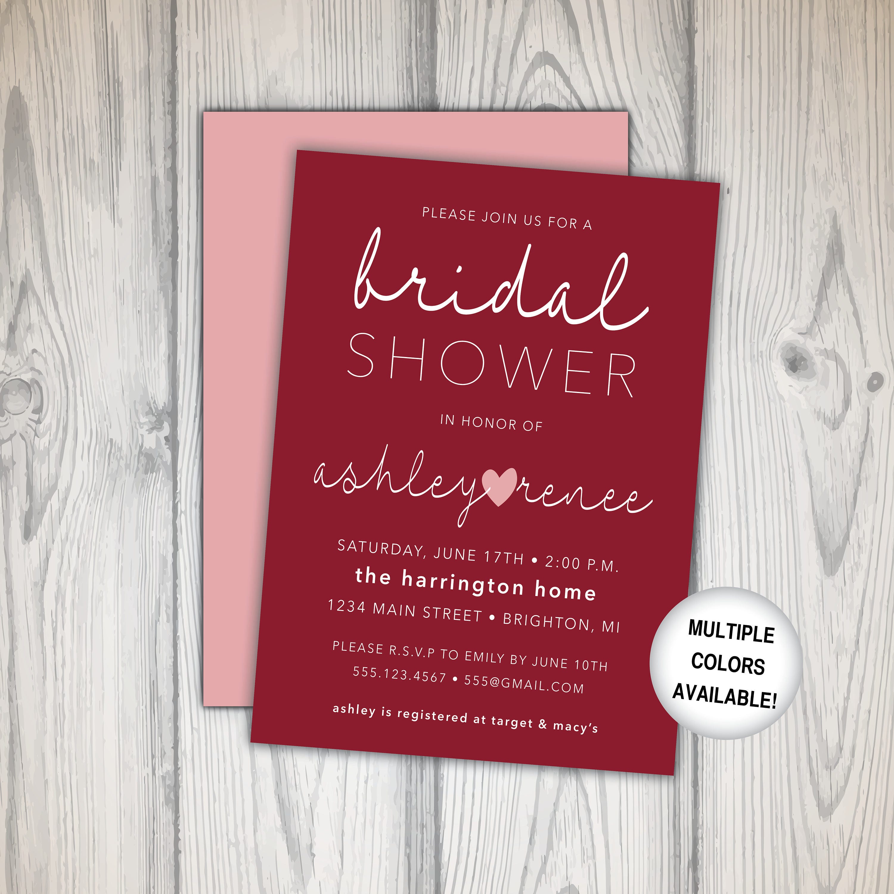 Rustic Bridal Shower Invitation Bridal Shower Invitation Etsy