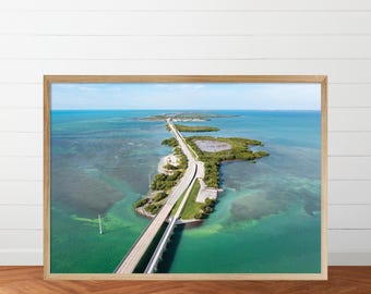 Little Duck Key Aerial View Photo, Florida Keys Seven Mile Bridge, 7 Mile Bridge Little Duck Key, Florida Keys Photography, Ocean View