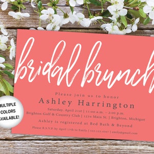 Bridal Brunch Invitation Black and White Printable Bridal Brunch Invitation Brunch Bridal Shower Invitation Invitation Template Invite image 5