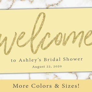 Black and Gold Welcome Sign for Shower Welcome Sign Template Gold Glitter Gold Welcome Sign Mounted Poster Welcome Poster image 10