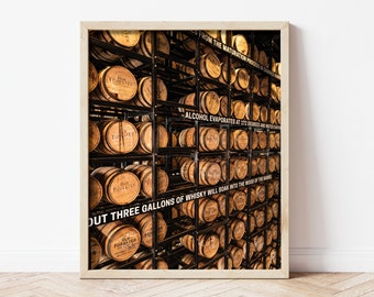 Bourbon Barrels Rackhouse Old Forester Distillery Photo Print, Distillery Photo, Whiskey Man Cave Decor, Kentucky Bourbon Wall Art Decor