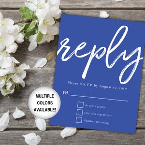 Printable Wedding Reply Card Black and White Wedding RSVP Card Wedding Reply Card for Invitations Wedding Reply Card Template RSVP image 10