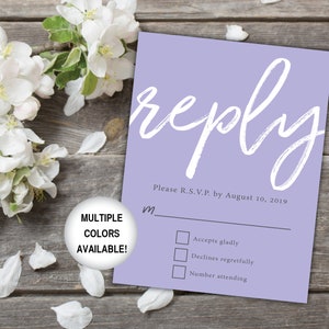 Printable Wedding Reply Card Black and White Wedding RSVP Card Wedding Reply Card for Invitations Wedding Reply Card Template RSVP image 6