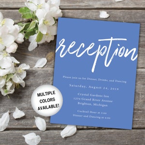 Printable Wedding Reception Card Black and White Reception Invitation Wedding Reception Invitations Wedding Reception Template Card image 3