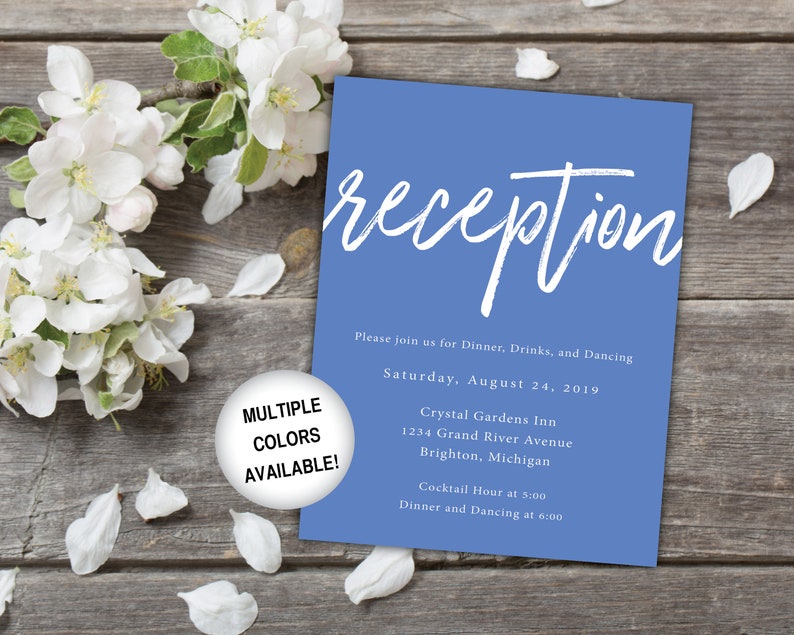 Printable Wedding Reception Card Black and White Reception Invitation Wedding Reception Invitations Wedding Reception Template Card image 3