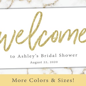 Black and Gold Welcome Sign for Shower Welcome Sign Template Gold Glitter Gold Welcome Sign Mounted Poster Welcome Poster image 9