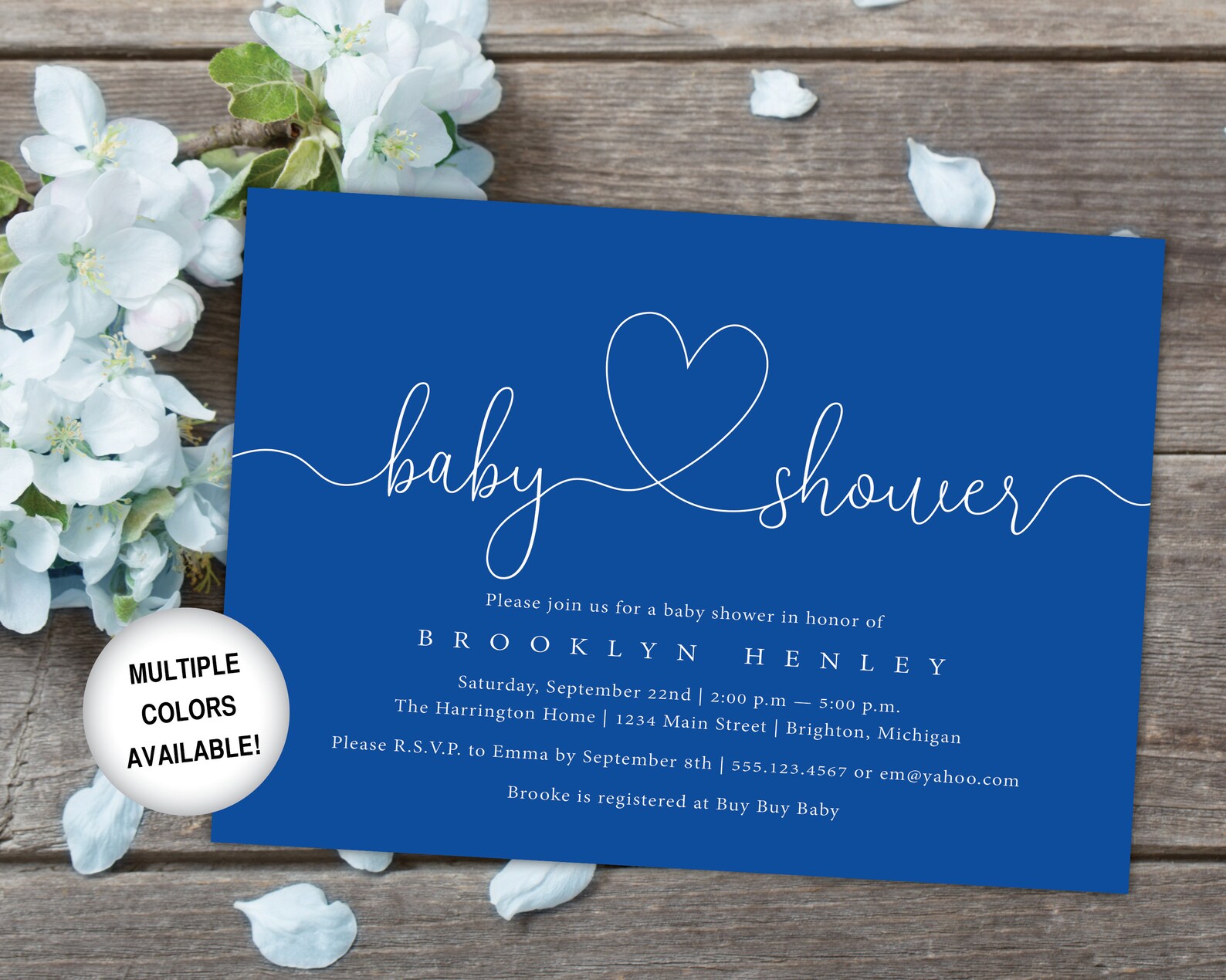 Baby Shower Invitation Boy Printable Baby Shower Invitation Etsy