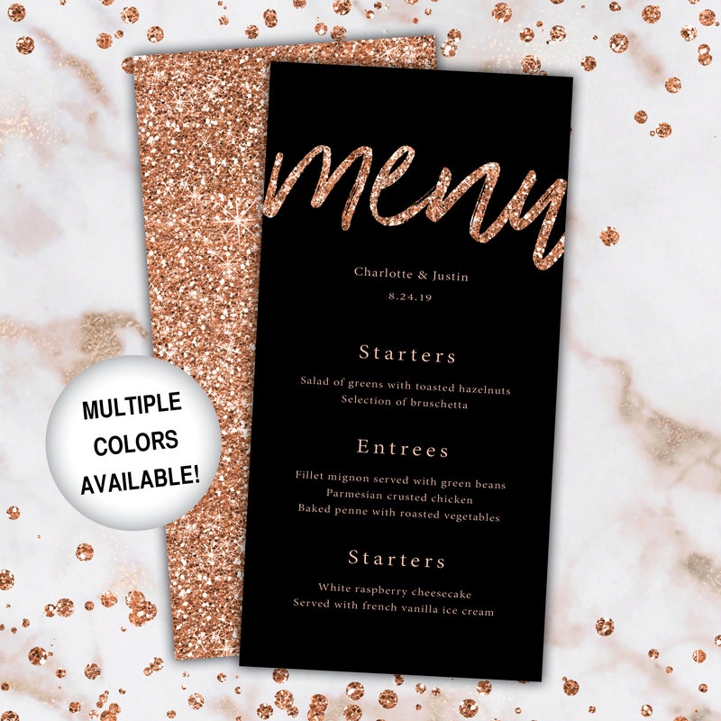 Gold Menu - Etsy