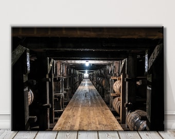 Cuadro acrílico o lienzo de la destilería Bourbon Barrel, arte fino sobre whisky, arte mural de la destilería Buffalo Trace, decoración para sala de juegos, bourbon de Kentucky