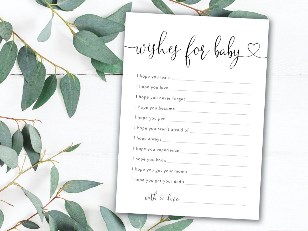 Wishes for Baby Shower Printable Template, Baby Shower Advice DIY for ...