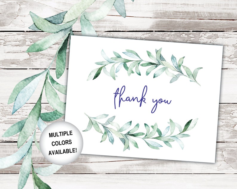 Eucalyptus Thank You Cards Printable Thank You Cards With Etsy