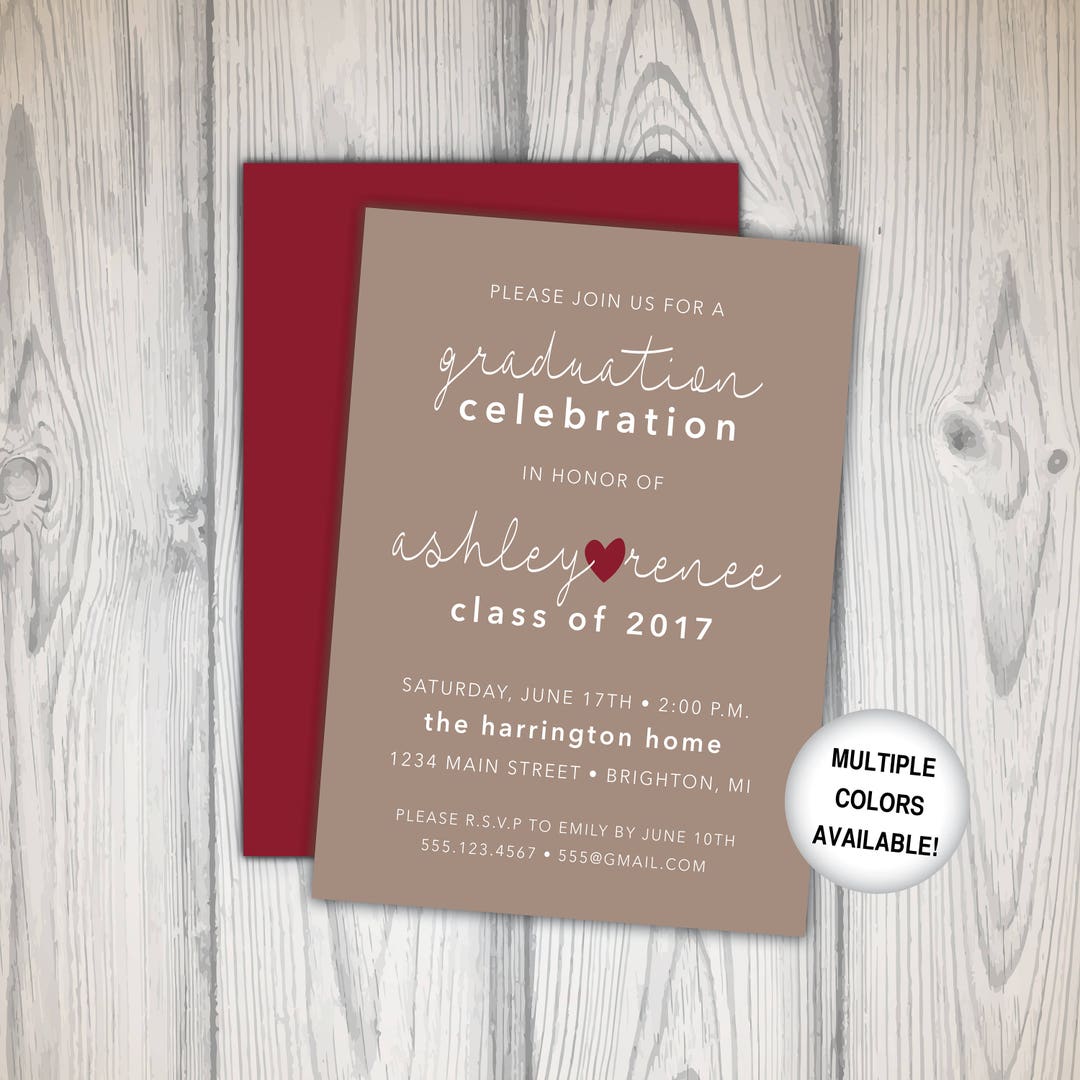 Rustic Graduation Party Invitation | Graduation Party Invitation ...