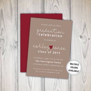 Rustic Graduation Party Invitation | Graduation Party Invitation Template | 5x7 Printable Graduation Party Invite | Digital Download