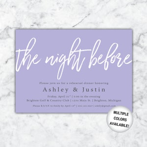 Rehearsal Dinner Invitations The Night Before Invitations Printable Wedding Invitations Package Wedding Rehearsal Invitations Template image 5