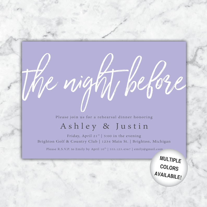 Rehearsal Dinner Invitations The Night Before Invitations Printable Wedding Invitations Package Wedding Rehearsal Invitations Template image 5