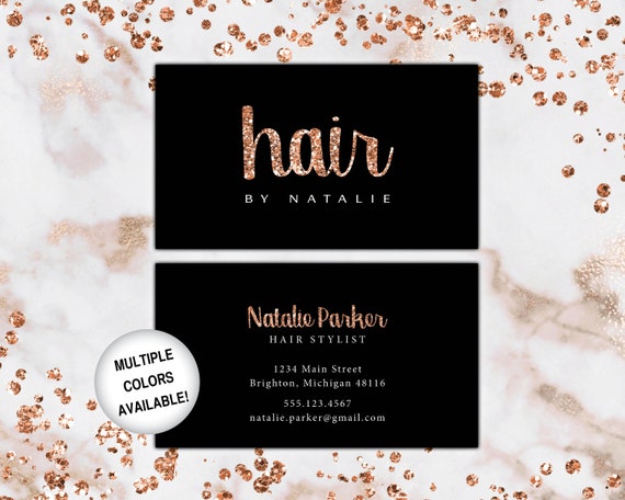 Rose Gold Hairstylist Business Cards Hair Business Cards Etsy