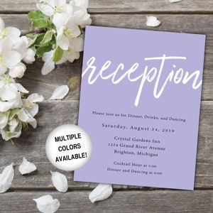 Printable Wedding Reception Card Black and White Reception Invitation Wedding Reception Invitations Wedding Reception Template Card image 7