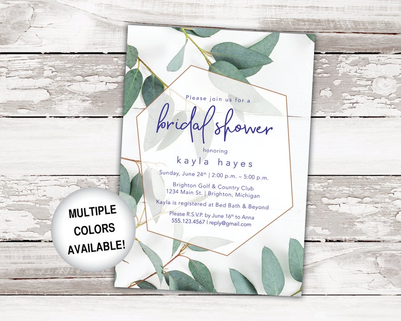 Green Floral Bridal Shower Invitations Bridal Shower Etsy